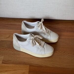 Vince Benfield‎ Offwhite Leather Platform Sneakers Size 6.5